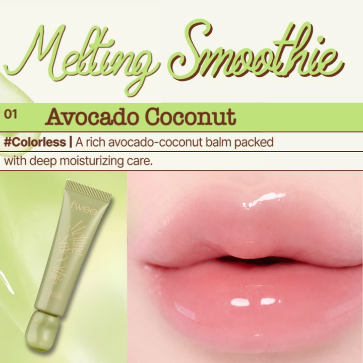 fwee Melting Smoothie Tinted Lip Balm Avocado Coconut block, MAKEUP, Lips, Lip Balm