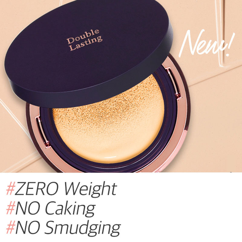 Etude House Double Lasting Cushion Matte - Cica Soothing Coverage MAKEUP, Face, BB Cream & Cushion, K-Beauty Cushion, Matte Foundation, Cica Soothing Coverage, Panthenol Skincare, Calamine Redness Relief, Korean Base Makeup, Long-Lasting Matte