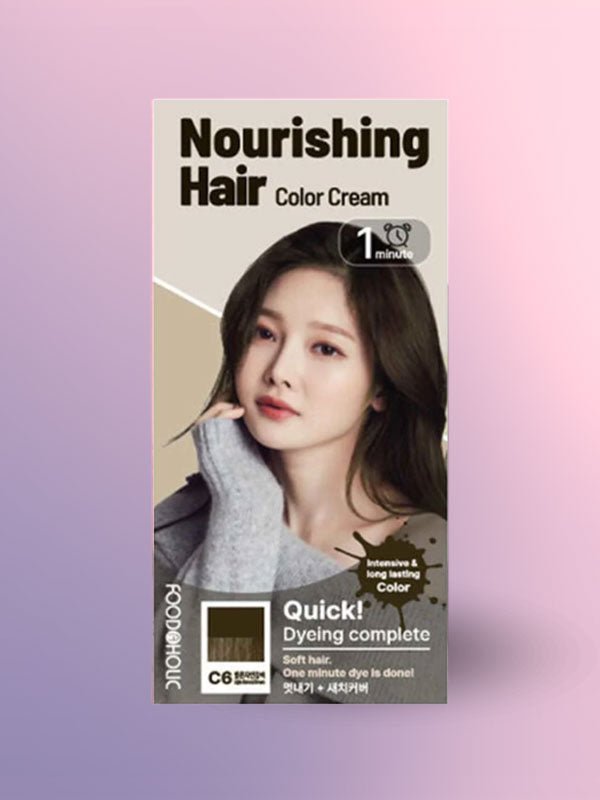 Foodaholic Nourishing Sepia Color Cream 1min C6 Light Natural Brown (Squid Ink) Hair 1