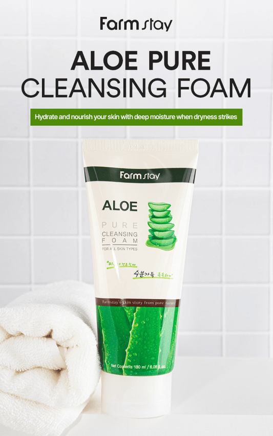 FRAMSTAY Aloe Pure Cleansing Foam 180ml Health & Beauty oceanbuy beauty markham toronto free ship USA asian korean skincare