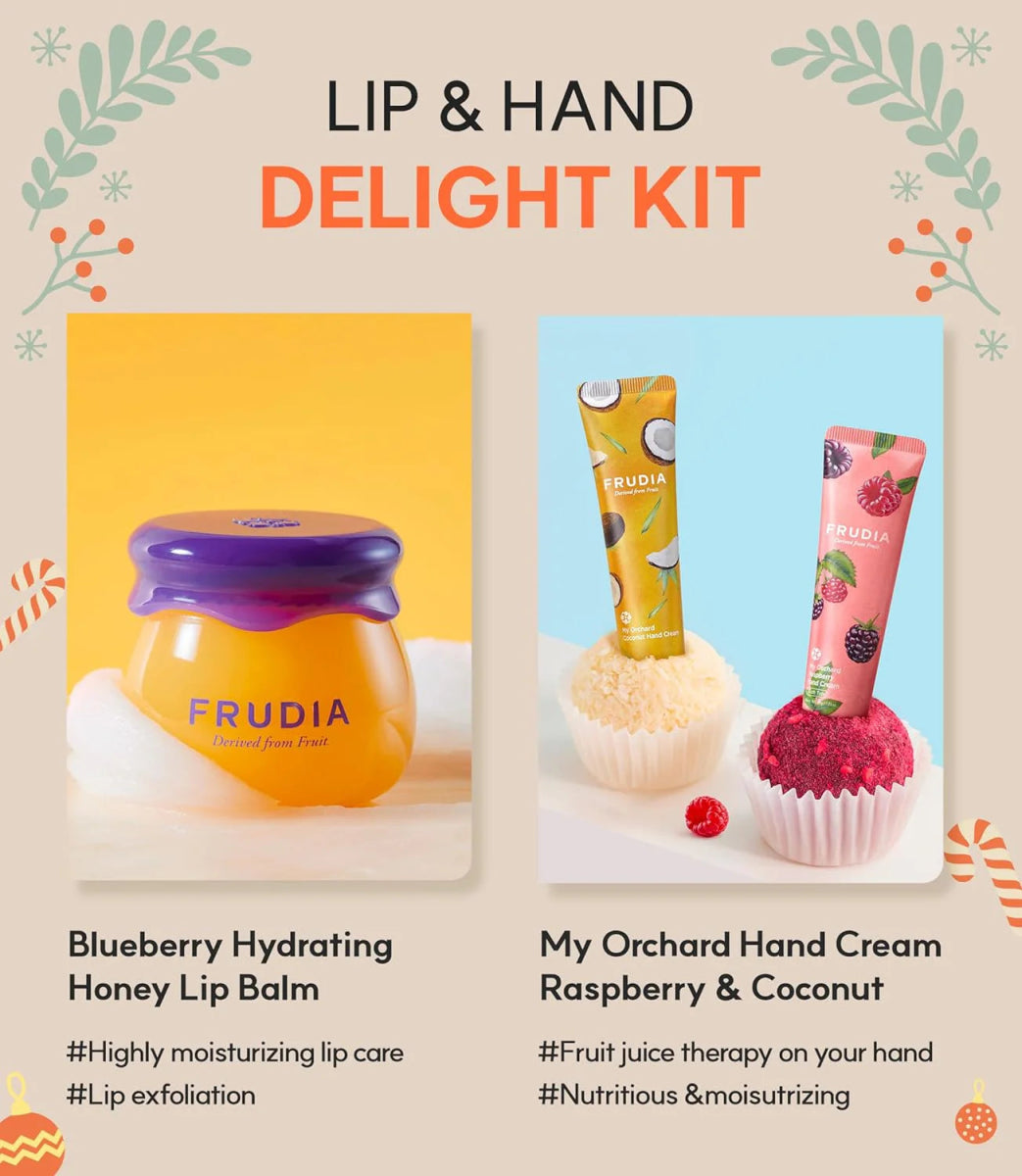 FRUDIA Honey Lip Balm & Hand Cream Gift Set Christmas Edition Health & Beauty oceanbuy beauty markham toronto free ship USA asian korean skincare