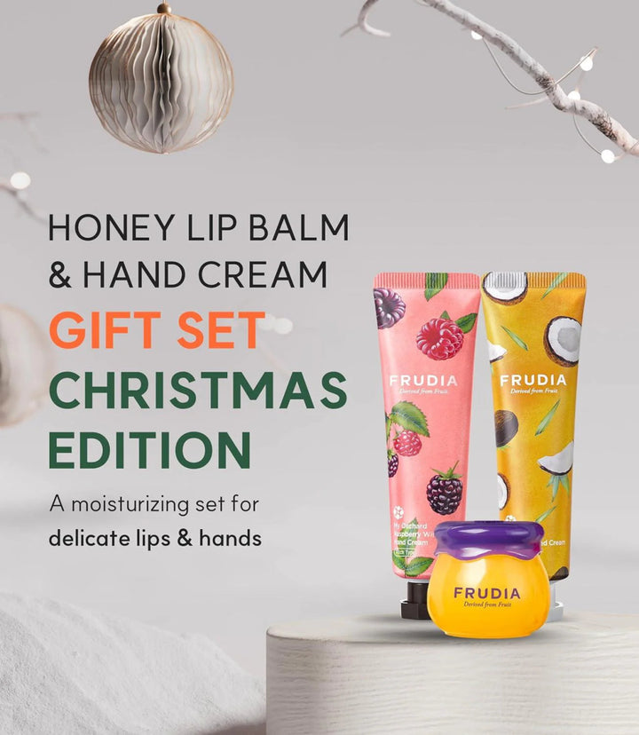 FRUDIA Honey Lip Balm & Hand Cream Gift Set Christmas Edition Health & Beauty oceanbuy beauty markham toronto free ship USA asian korean skincare