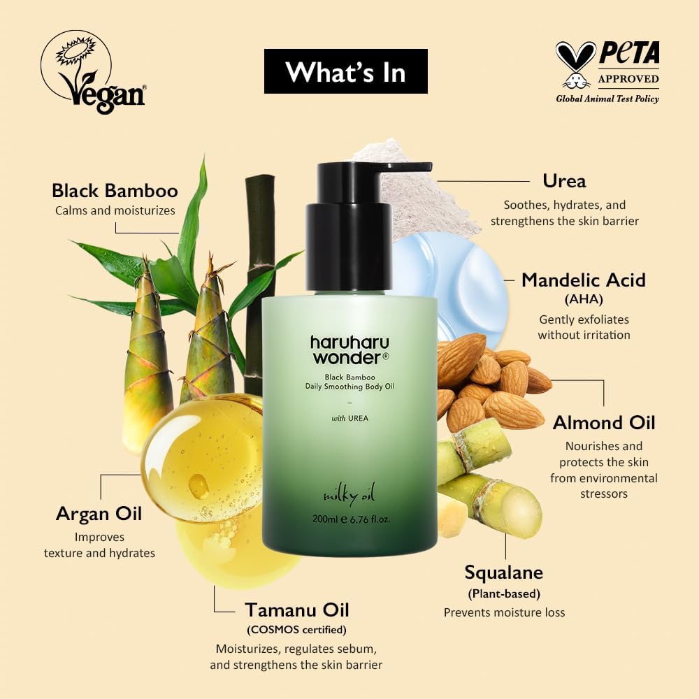 HARUHARU WONDER Black Bamboo Daily Smoothing Body Oil 200ml 2