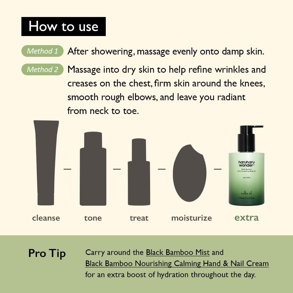 HARUHARU WONDER Black Bamboo Daily Smoothing Body Oil 200ml 5