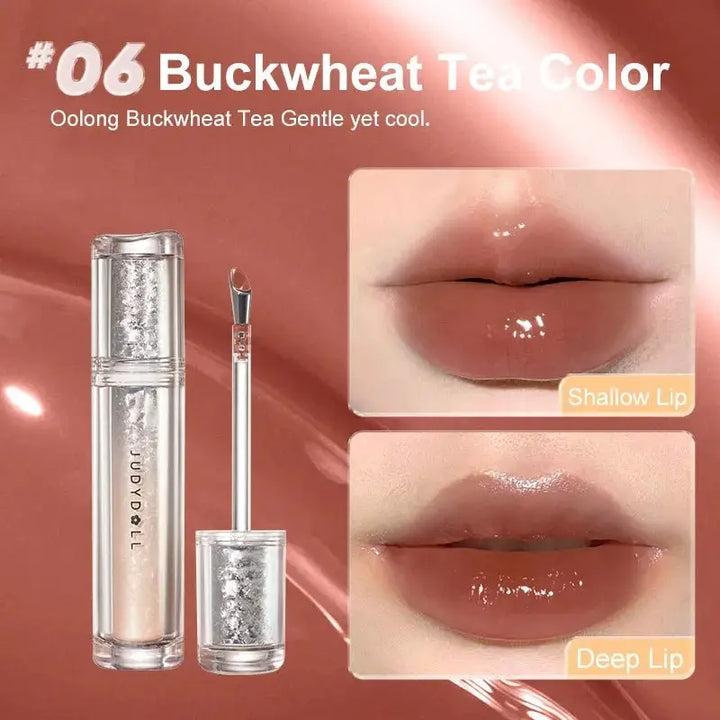 JUDYDOLL Ice Watery Lip Gloss, Long Lasting Hydrating Gloss, 2.4 g