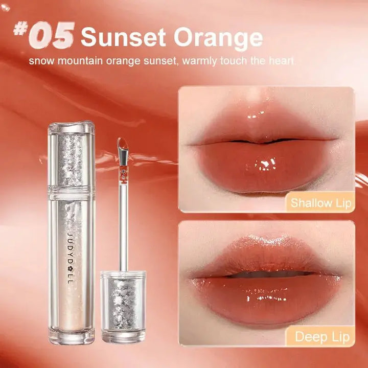 JUDYDOLL Ice Watery Lip Gloss, Long Lasting Hydrating Gloss, 2.4 g
