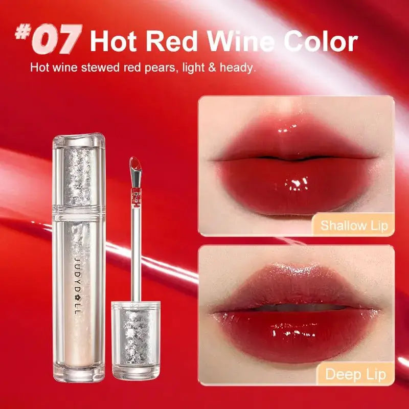 JUDYDOLL Ice Watery Lip Gloss, Long Lasting Hydrating Gloss, 2.4 g