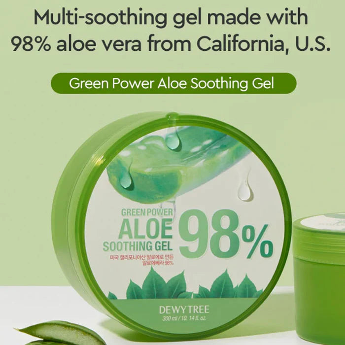 Dewytree Green Power 98% Aloe Soothing Gel 300ml new