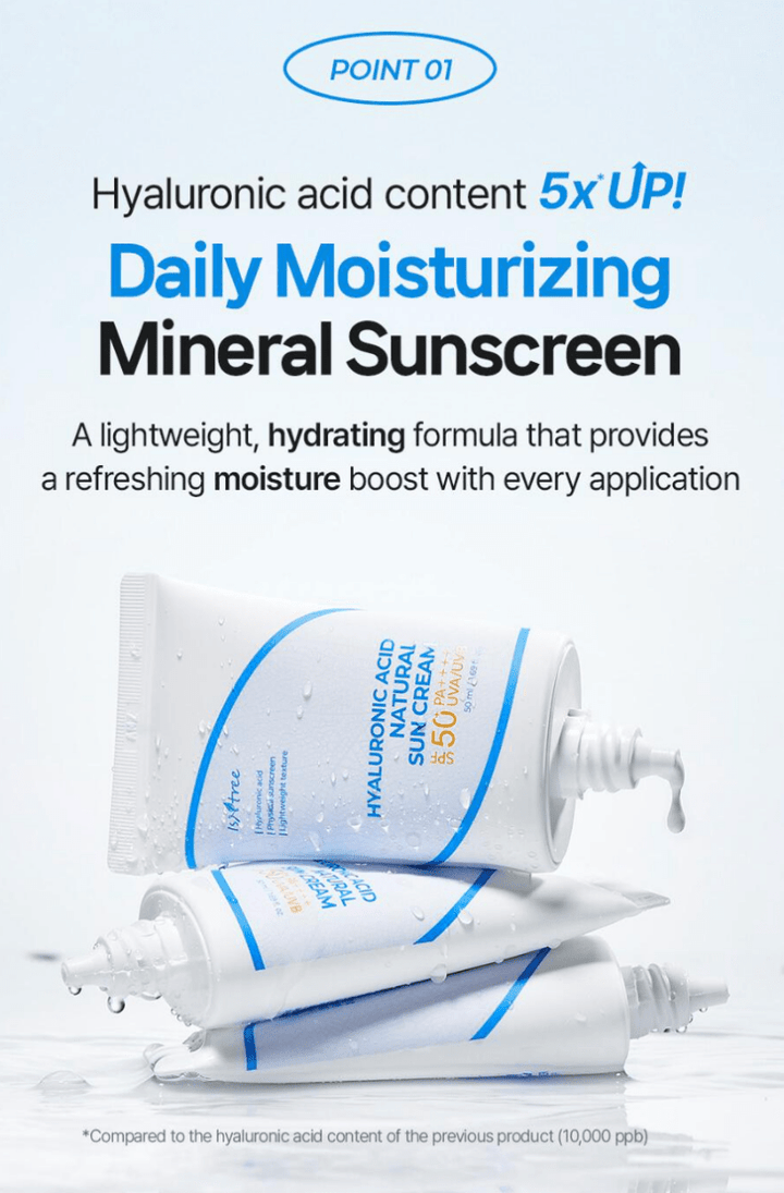 ISNTREE Hyaluronic Acid Natural Sunscreen SPF50+ PA++++ 50ml (NPN 80121023) Health & Beauty Kbeauty markham toronto free ship USA asian korean