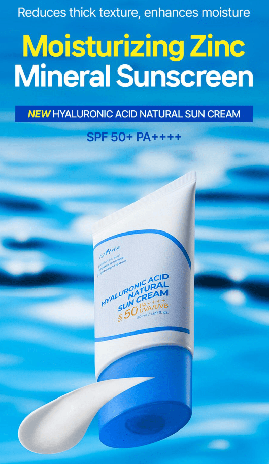 ISNTREE Hyaluronic Acid Natural Sunscreen SPF50+ PA++++ 50ml (NPN 80121023) Health & Beauty Kbeauty markham toronto free ship USA asian korean
