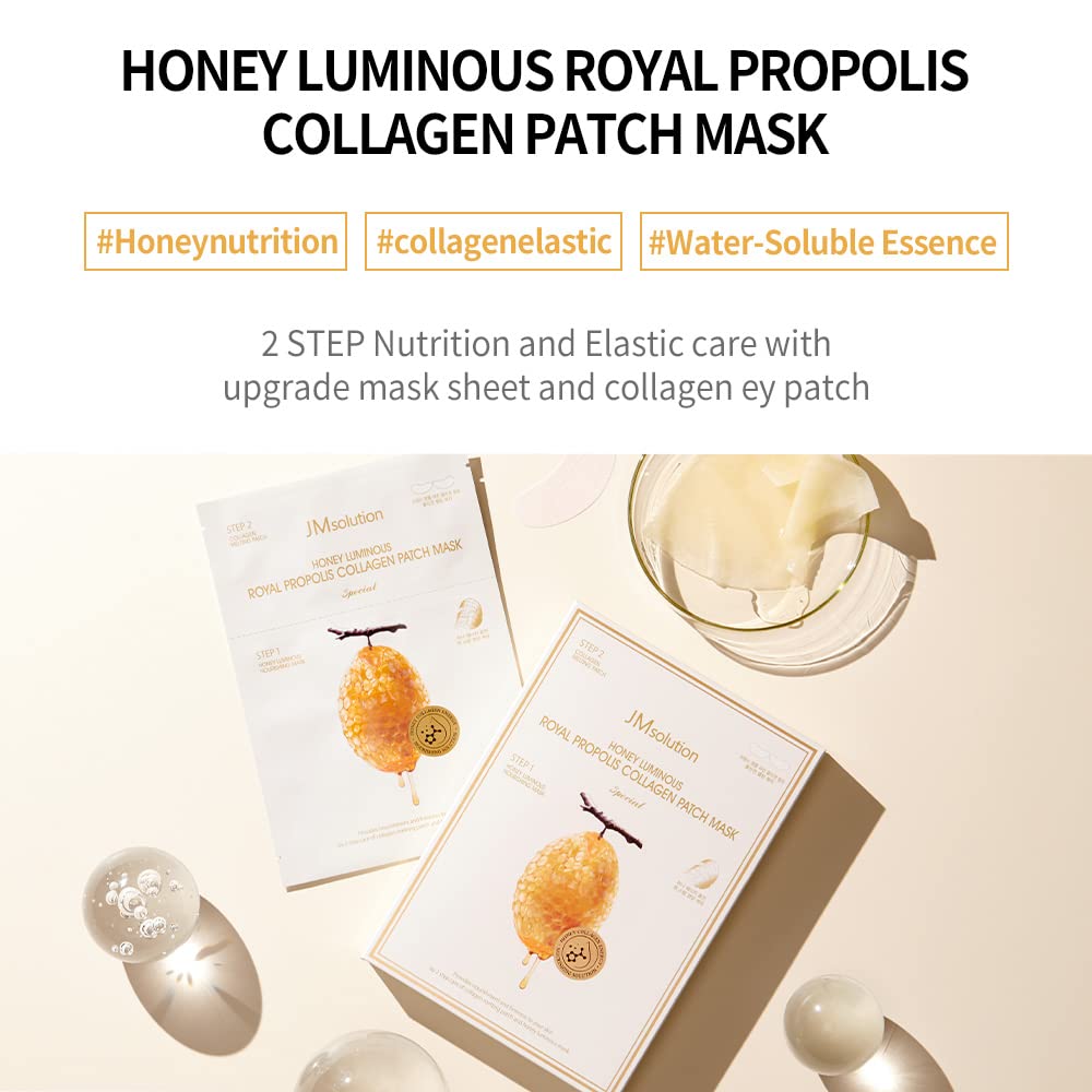 JM SOLUTION Honey Luminous Royal Propolis Collagen Patch Mask 5Pcs Health & Beauty oceanbuy.ca markham toronto free ship USA asian korean skincare