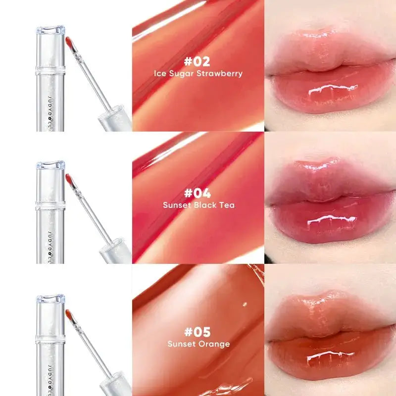 JUDYDOLL Ice Watery Lip Gloss, Long Lasting Hydrating Gloss, 2.4 g