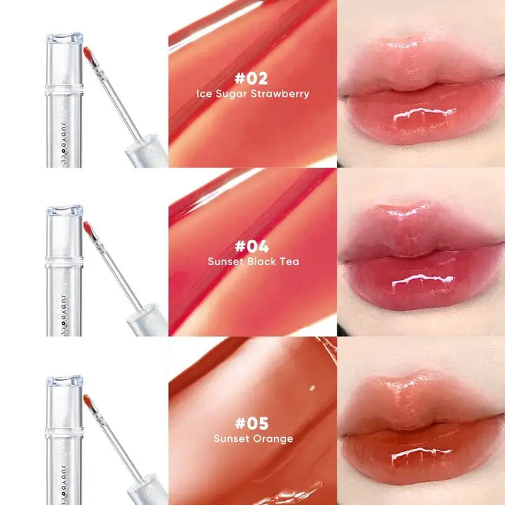 JUDYDOLL Ice Watery Lip Gloss, Long Lasting Hydrating Gloss, 2.4 g