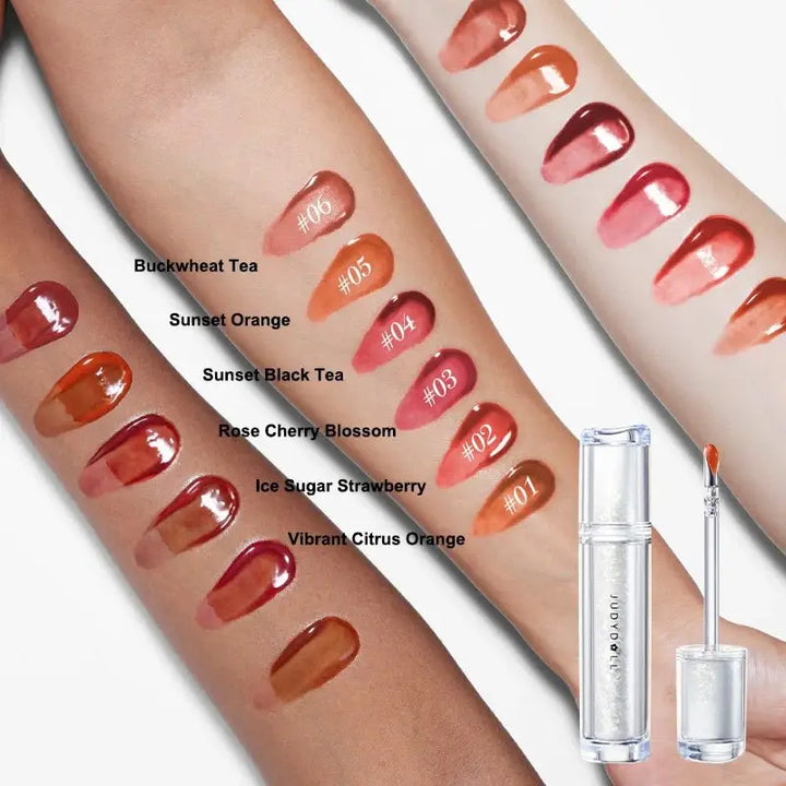 JUDYDOLL Ice Watery Lip Gloss, Long Lasting Hydrating Gloss, 2.4 g