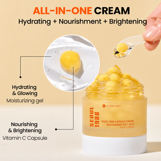 K-SECRET SEOUL 1988 Capsule Cream : Niacinamide 5% + Yuja 50ml Serum & Ampoule 4
