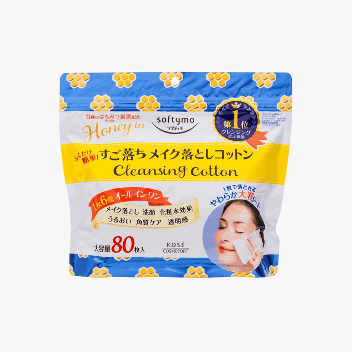KOSE Softymo Cleansing Cotton (HoneyMild) 80 Sheets Makeup Remover 1