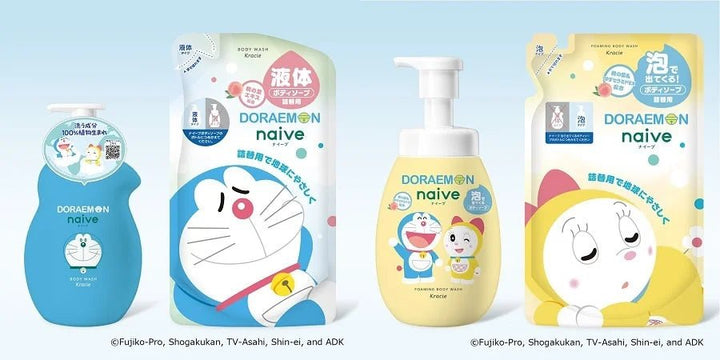 KRACIE Naive Foam Body Soap Doraemon 600ml - Peach Soap Scent Health & Beauty oceanbuy beauty markham toronto free ship USA asian korean skincare