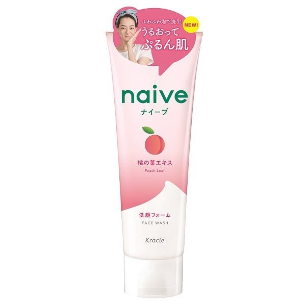 KRACIE Naive Face Wash Foam Peach Leaf Extract 130g 1