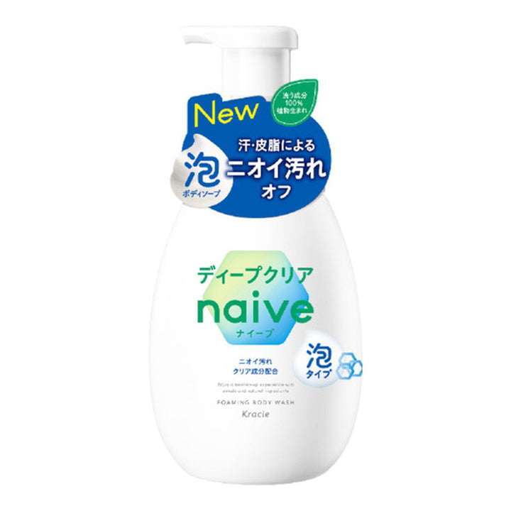 KRACIE Naive Foaming Body Wash Deep Clear 600ml 1