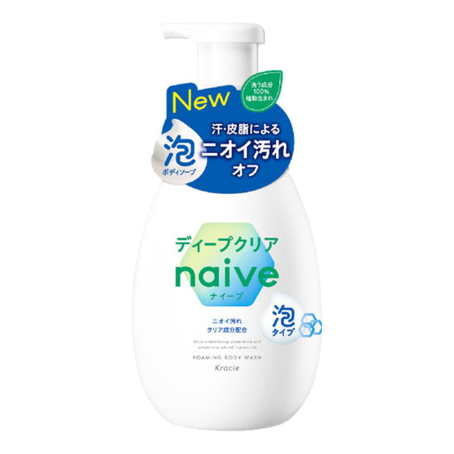 KRACIE Naive Foaming Body Wash Deep Clear 600ml 1
