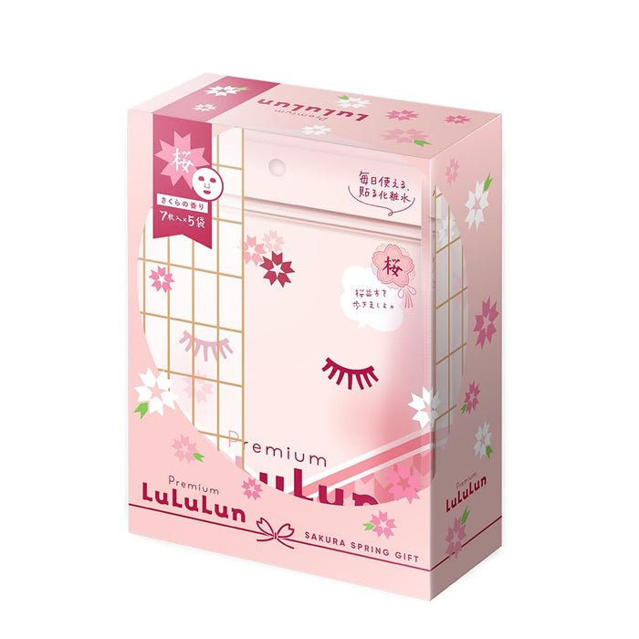 LULULUN Face Mask Premium Sakura 7 Sheets*5 Bags 1