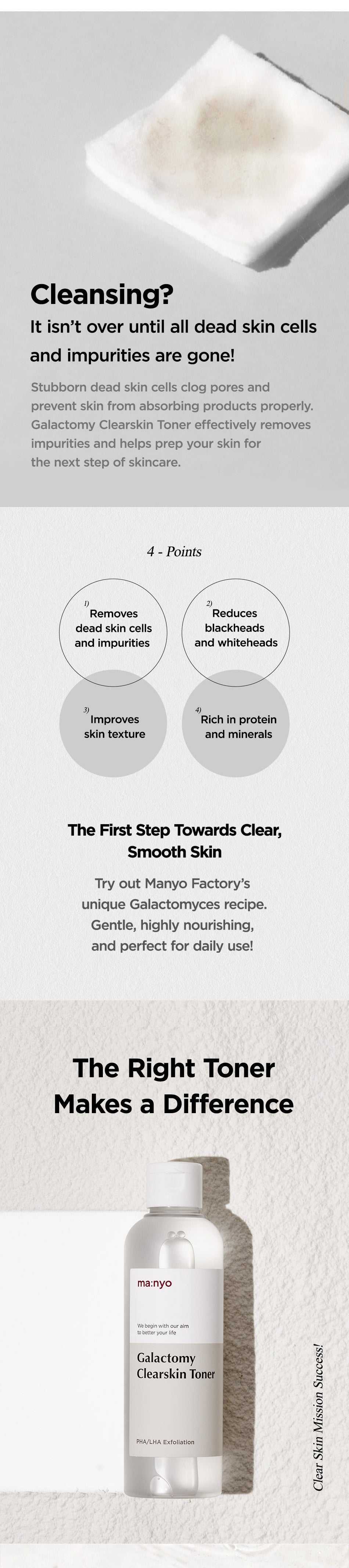 manyo Galactomy Clearskin Toner Exfoliating Pore Care 210ml