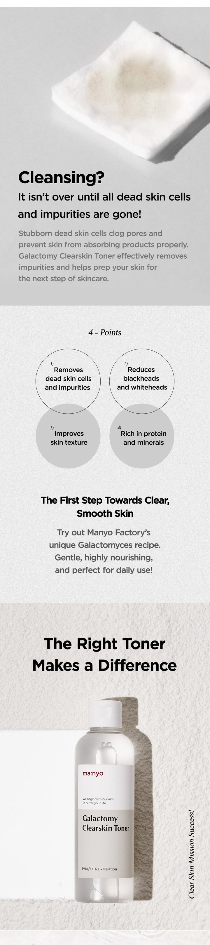 manyo Galactomy Clearskin Toner Exfoliating Pore Care 210ml