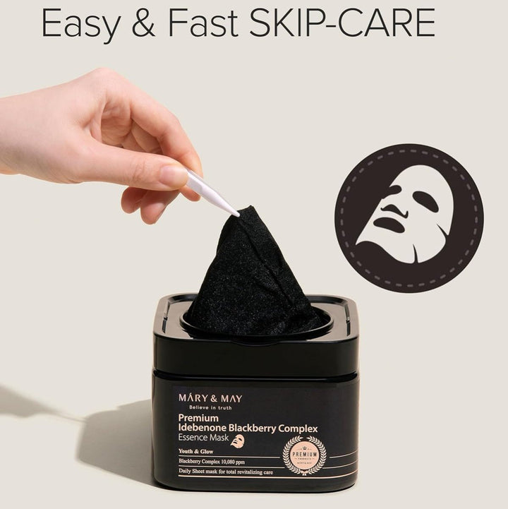 MARY & MAY Premium Idebenone Blackberry Complex Essence Mask 20Pcs Health & Beauty 3