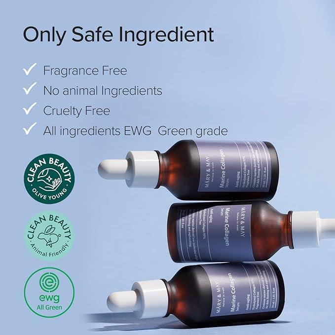 [Mary&May] Marine Collagen Serum 30ml antiwrinkle, BLACK FRIDAY, COLLAGEN, fine lines, MARINE, MARY, MAY, new year deal, SERUM, skincare, Wrinkle, SKIN CARE, Treatments, Serum & Essence