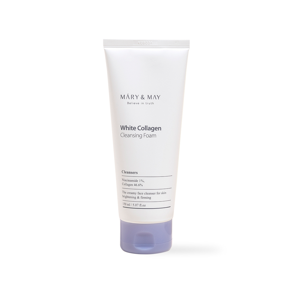 [Mary&May] White Collagen Cleansing Foam 150ml Cleansing, Collagen, Foam, mary, may, sale_event, skincare, White, SKIN CARE, Cleansers, Face Wash