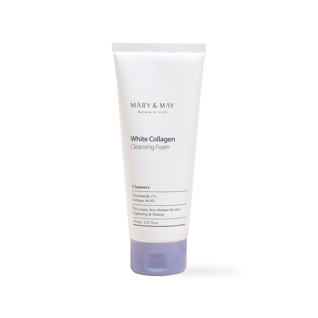[Mary&May] White Collagen Cleansing Foam 150ml Cleansing, Collagen, Foam, mary, may, sale_event, skincare, White, SKIN CARE, Cleansers, Face Wash