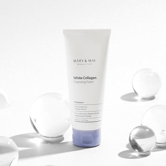 [Mary&May] White Collagen Cleansing Foam 150ml Cleansing, Collagen, Foam, mary, may, sale_event, skincare, White, SKIN CARE, Cleansers, Face Wash