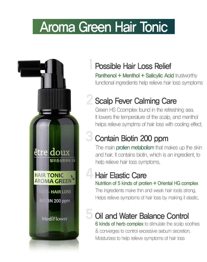 Medi Flower Etre doux Aroma Green Hair Tonic 100ml LIFESTYLE, Food, Coffee & Drinks