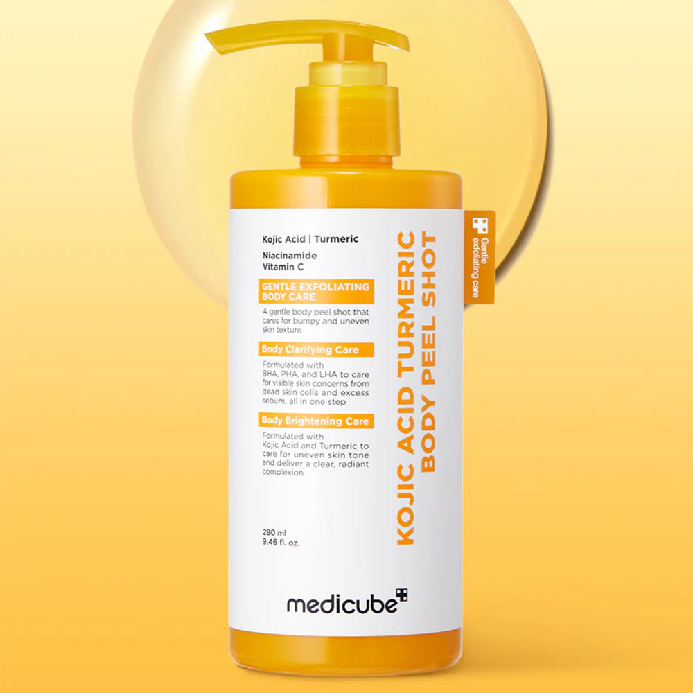 medicube Kojic Acid Turmeric Body Peel Shot 280ml Ceramides, new, Niacinamide, SKIN CARE, Treatments, Exfoliators