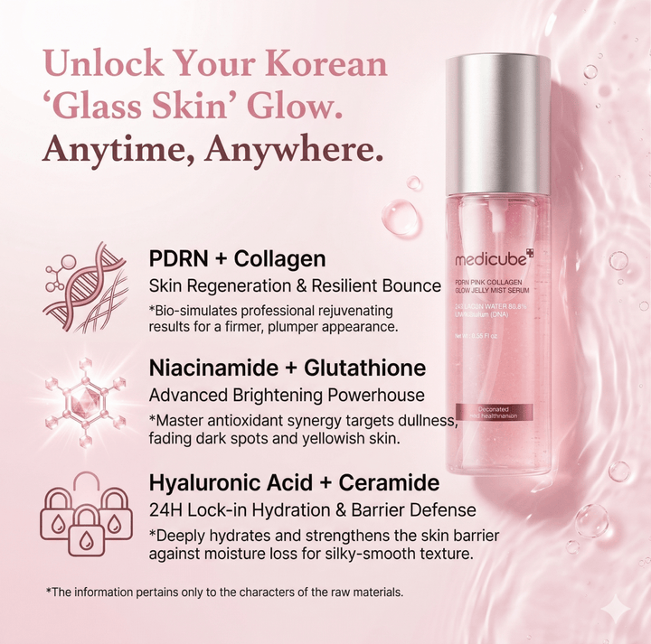 MEDICUBE PDRN Pink Collagen Glow Jelly Mist Serum 100ml Serum & Ampoule 2