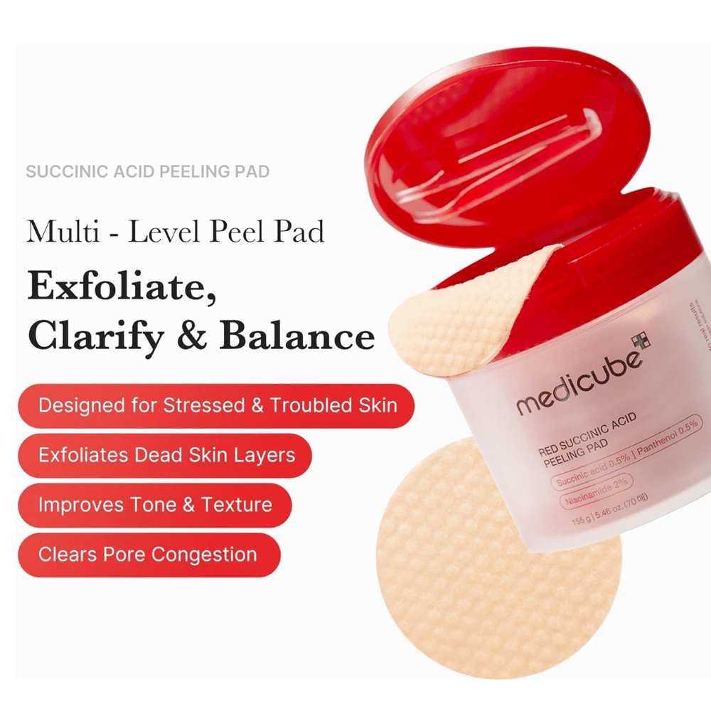 MEDICUBE Red Succinic Acid Peeling Pad 70ea Toner Pads 2