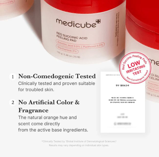 MEDICUBE Red Succinic Acid Peeling Pads Toner Pads 5