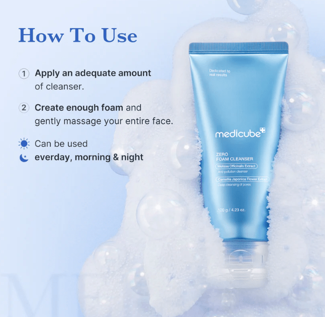 MEDICUBE Zero Foam Cleanser 120ml Facial Cleanser 4