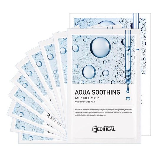 MEDIHEAL Aqua Soothing Ampoule Mask 10Pcs Health & Beauty Kbeauty markham toronto free ship USA asian korean