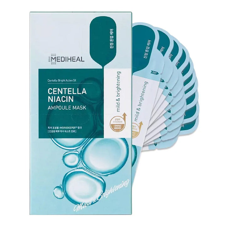 MEDIHEAL Centella Niacin Ampoule Mask 10Pcs Health & Beauty oceanbuy beauty markham toronto free ship USA asian korean skincare
