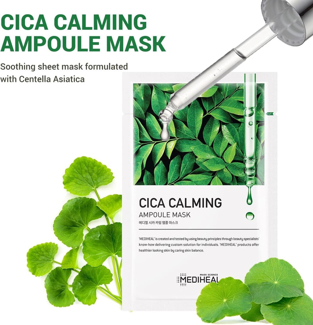 MEDIHEAL Cica Calming Ampoule Mask 10Pcs Health & Beauty oceanbuy beauty markham toronto free ship USA asian korean skincare