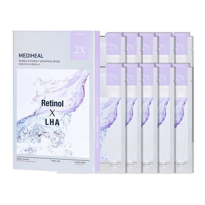 MEDIHEAL Derma Synergy Wrapping Mask 10Pcs - Pore Elasticity (Retinol X LHA) Health & Beauty oceanbuy beauty markham toronto free ship USA asian korean skincare