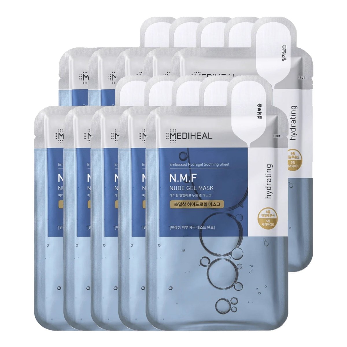 【にゃー】MEDIHEAL N.M.F フェイスマスク 6箱 MEDIHEAL N.M.F Nude Gel Mask 10Pcs