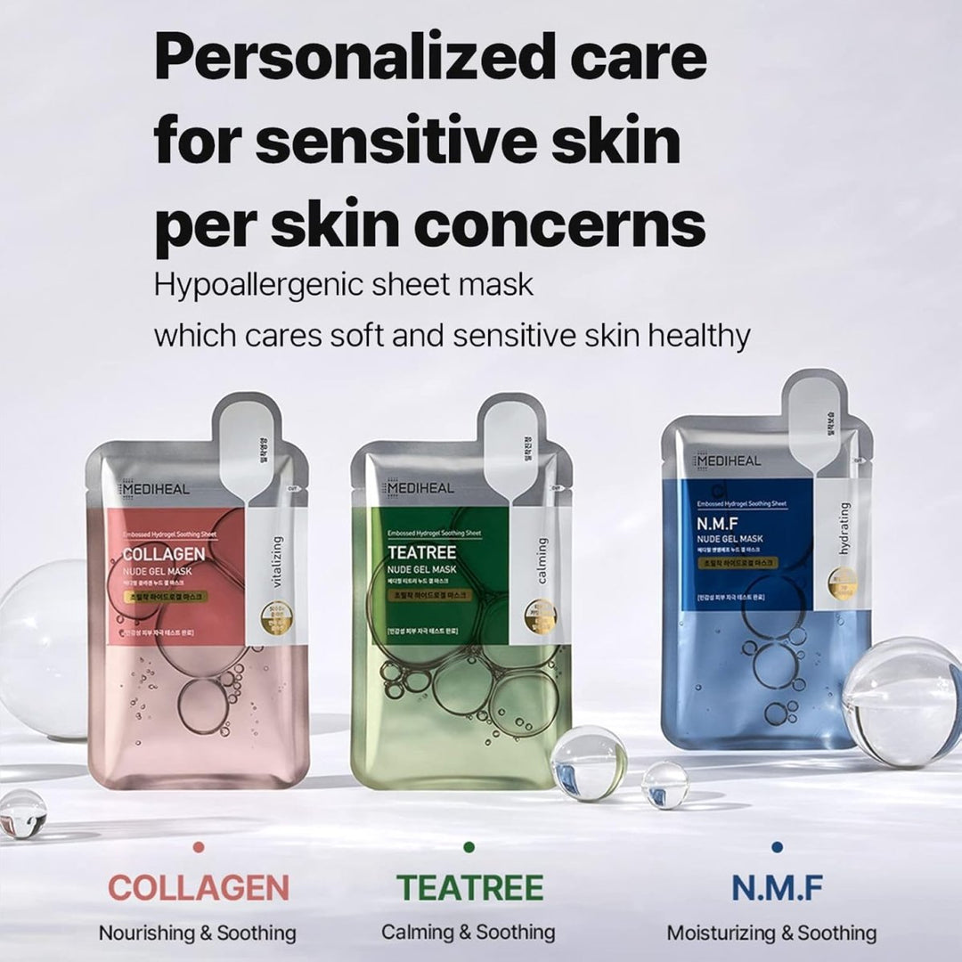 MEDIHEAL Nude Gel Mask Teatree 10Pcs Health & Beauty oceanbuy beauty markham toronto free ship USA asian korean skincare