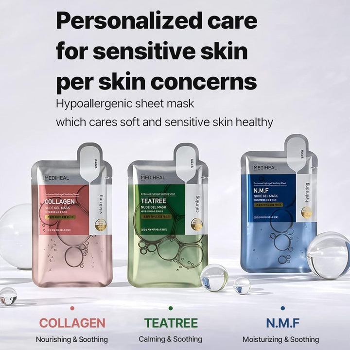 MEDIHEAL Nude Gel Mask Teatree 10Pcs Health & Beauty oceanbuy beauty markham toronto free ship USA asian korean skincare
