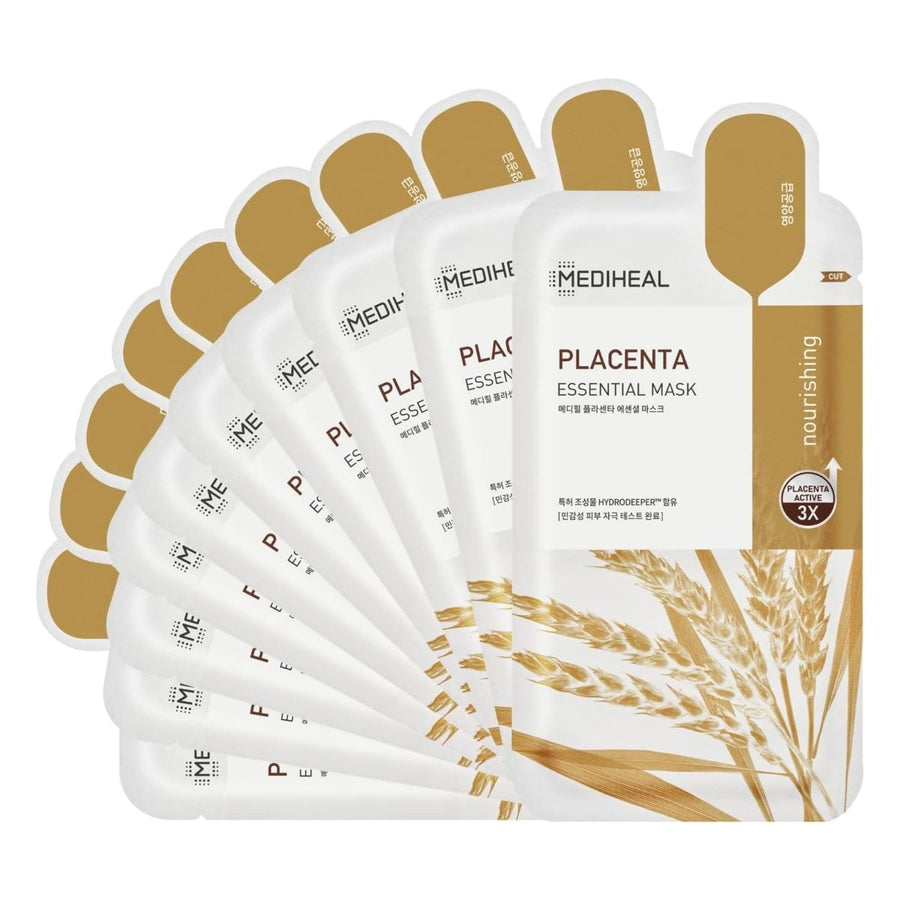 MEDIHEAL Placenta Essential Mask 10Pcs (ALMOST EXPIRE) oceanbuy beauty markham toronto free ship USA asian korean skincare