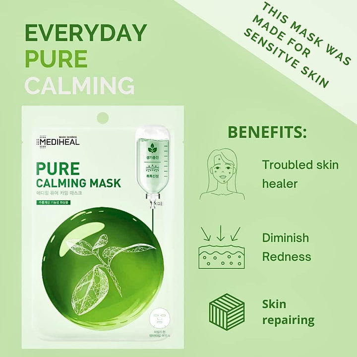 MEDIHEAL Pure Calming Mask 1Pcs Health & Beauty oceanbuy beauty markham toronto free ship USA asian korean skincare