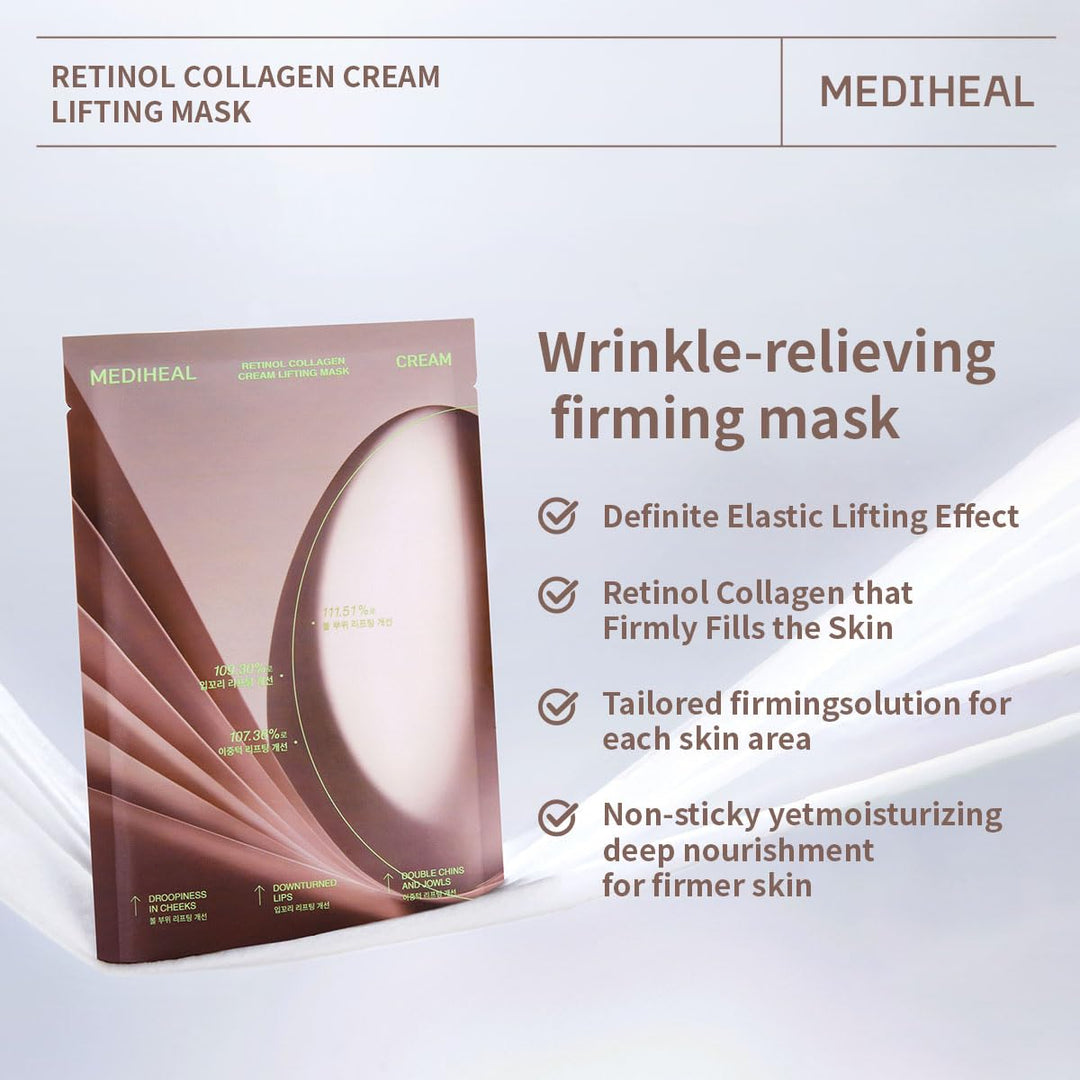 MEDIHEAL Retinol Collagen Cream Lifting Mask 4Pcs Health & Beauty oceanbuy beauty markham toronto free ship USA asian korean skincare