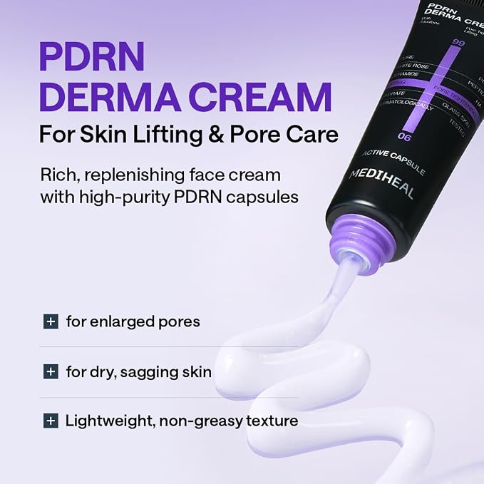 Mediheal PDRN Lifting Derma Cream 50ml Ceramide, Hyaluronic Acid, Niacinamide, Panthenol, PDRN, Peptides, PHA, Squalane