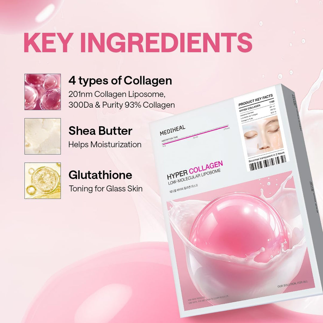 MEDIHEAL Hyper Collagen Mask Plumping & Elasticity Care 4Pcs Health & Beauty 3